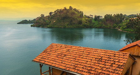 lake kivu, Rwanda - obrazy, fototapety, plakaty