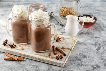 Hot chocolate with whipped cream