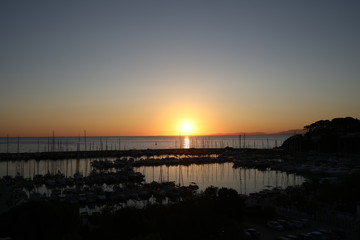 Beautiful sunset above the marina.