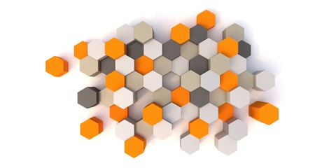Abstract hexagonal background 3d illustration
