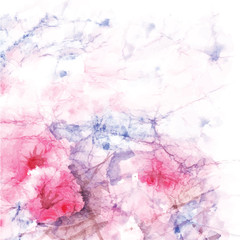Abstract watercolor background. Flowers blossom.