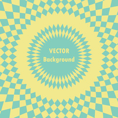 Banner with optical effect, geometric background with round frame for text in the center, pop art background 
