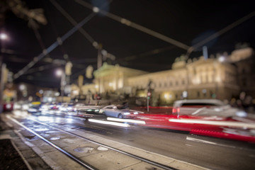 night traffic in the city 