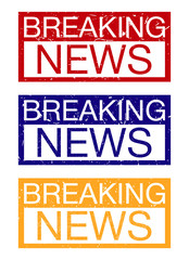 Breaking News banner vector set on white background
