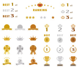 cute ranking icon set 