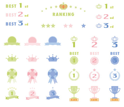 cute ranking icon set