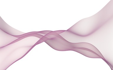 Abstract light red wave. Bright light red ribbon on white background. Abstract red smoke. Light red scarf. Raster air background. 3D illustration