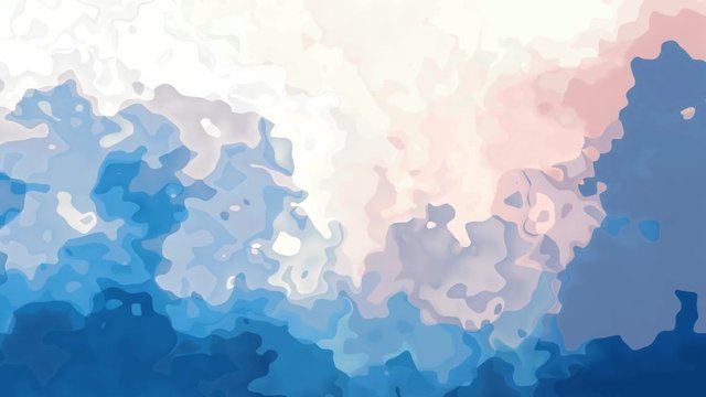 abstract animated stained background seamless loop video - watercolor effect - blue and pink color