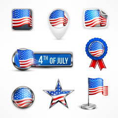 Independence Day icons, for independents celebration. Vector