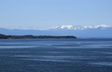 scenic seascape along the shoreline of the Texada Island near Blubber Bay,  British Columbia Canada 