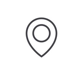 Pin Pointer Line Icon. Editable Stroke.
