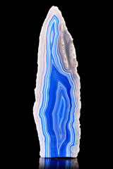 Amazing cross section of Colorful Blue Agate Crystal geode. Natural agate crystal surface cut...