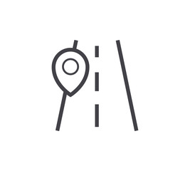 Route Line Icon. Editable Stroke.