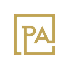 two letter logo line square PA TO PZ