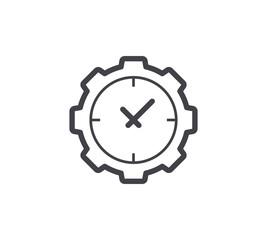 Time Setting Line Icon. Editable Stroke.