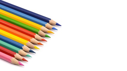 color pencils isolated on white background