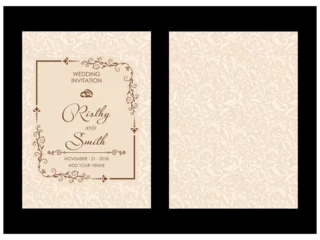 Fotobehang Wedding invitations flourishes ornaments cards,floral invite card Design. save the date, thank you and information design. Vintage victorian frames and decorations. Vector elegant template. © MIRACEL