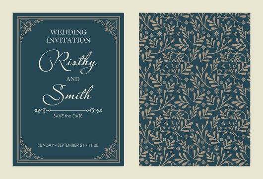 Wedding invitations flourishes ornaments cards,floral invite card Design. save the date, thank you and information design. Vintage victorian frames and decorations. Vector elegant template.