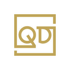 two letter logo line square QA TO QZ