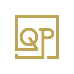 two letter logo line square QA TO QZ