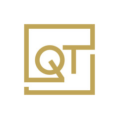 two letter logo line square QA TO QZ
