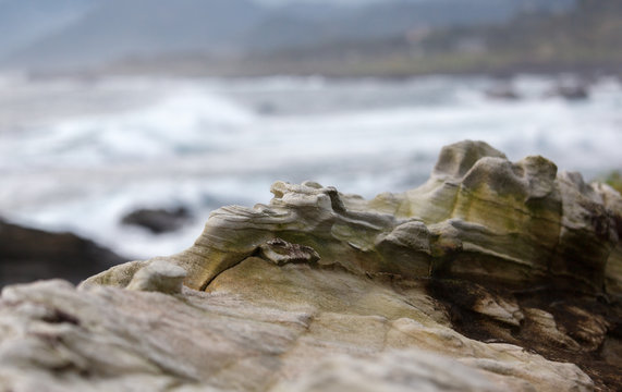 Sandstone Macro Image, Soft Blurred Background, Seaside Ocean