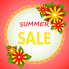 Obraz premium summer sale with lace and flowers