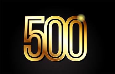 gold number 500 logo icon design - obrazy, fototapety, plakaty