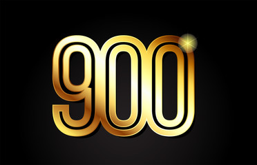 gold number 900 logo icon design