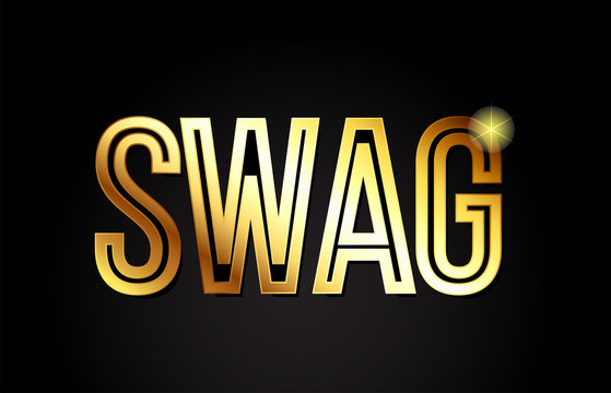 swag word text typography gold golden design logo icon