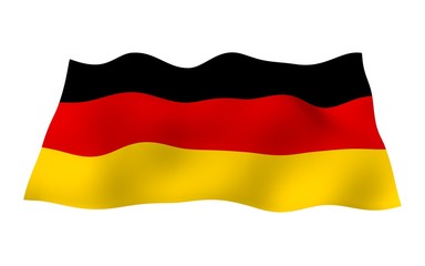 Flag of Germany. Wide format 3D illustration. State symbol of the Federal Republic of Germany. 3D rendering