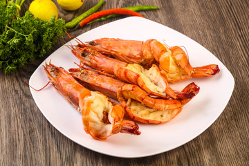 Grilled tiger prawn