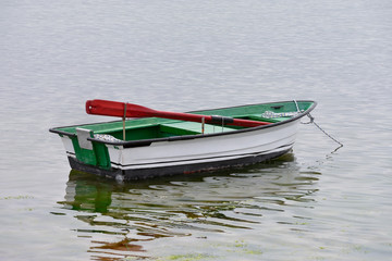 Naklejka premium wooden fishing boats moored