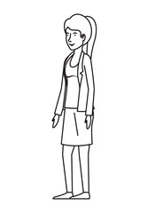 beautiful and young woman character vector illustration design