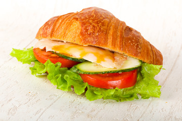 Croissant with chicken