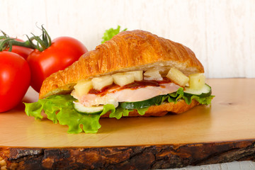 Croissant with chicken