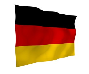 Flag of Germany. Wide format 3D illustration. State symbol of the Federal Republic of Germany. 3D rendering