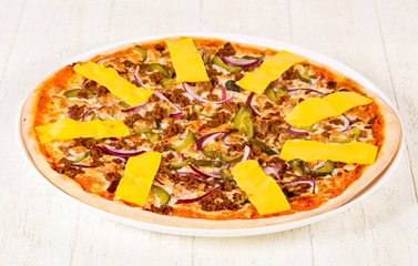 Pizza with minced meat