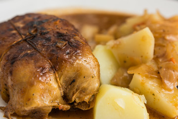 Traditional Stuffed Cabbage with cooked Potatoes