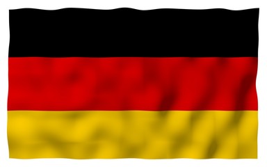 Flag of Germany. Wide format 3D illustration. State symbol of the Federal Republic of Germany. 3D rendering