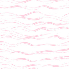 Pattern brush stripe seamless design for wallpaper, fabric print and wrap paper. Horizontal pink stripes.