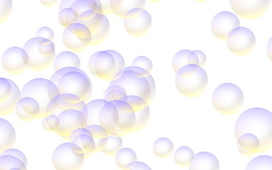 Light pastel colored background with purple bubbles. Wallpaper, texture purple balloons. 3D illustration