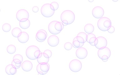 Light pastel colored background with pink bubbles. Wallpaper, texture pink balloons. 3D illustration