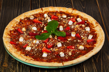 Kids pizza with chocolate