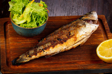 Grilled seabass fish