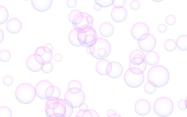 Light pastel colored background with pink bubbles. Wallpaper, texture pink balloons. 3D illustration