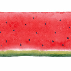 Watercolor watermelon seamless vector pattern