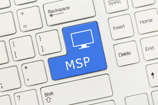 White conceptual keyboard - MSP (blue key)