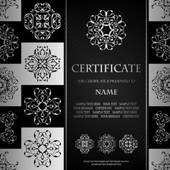 Vintage Vector Pattern for Design, Background, Banner. Retro elements for Card or Invitation, Ceramic or Textile, Diploma or certification. Place for text