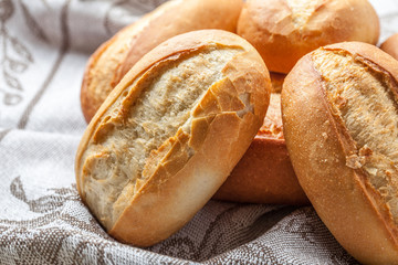 Freshly baked crusty rolls